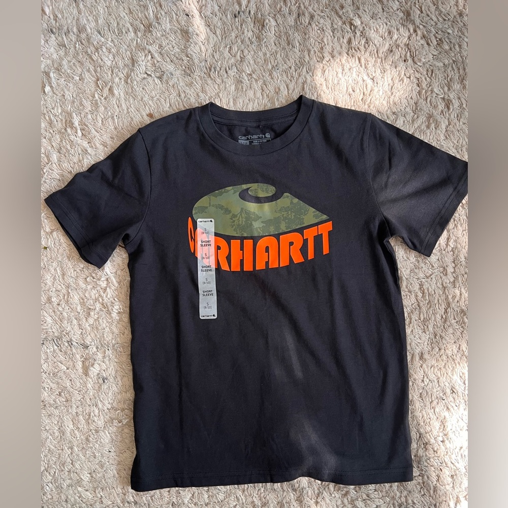 Carhartt Kids Black and Green Logo T-Shirt